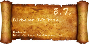 Birbauer Tábita névjegykártya
